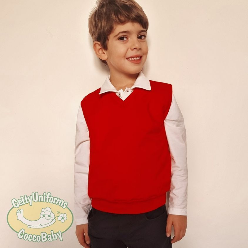 Gilet smanicato con Scollo V in cotone